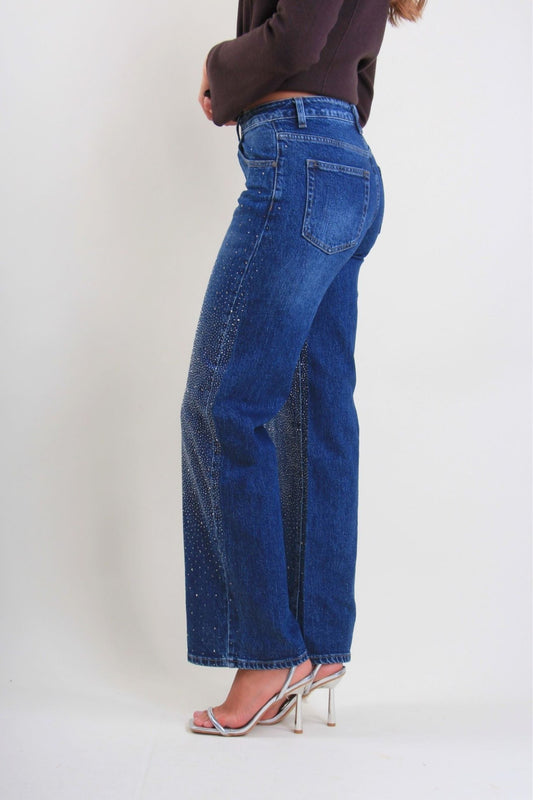 CALÇA DE GANGA COM BRILHANTES