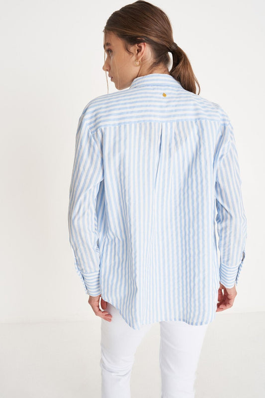 CAMISA RISCAS AZUL E BRANCA