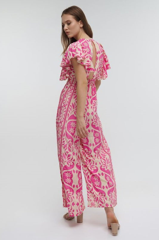 MACACÃO ROSA FLORAL