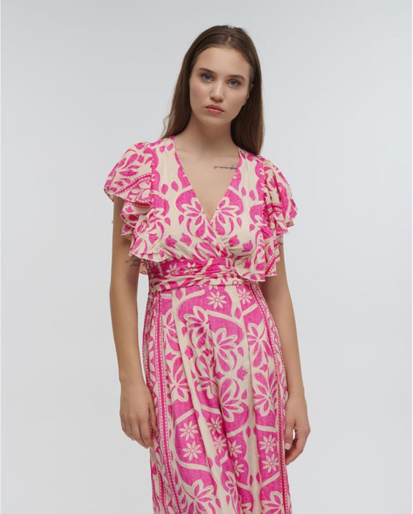 MACACÃO ROSA FLORAL