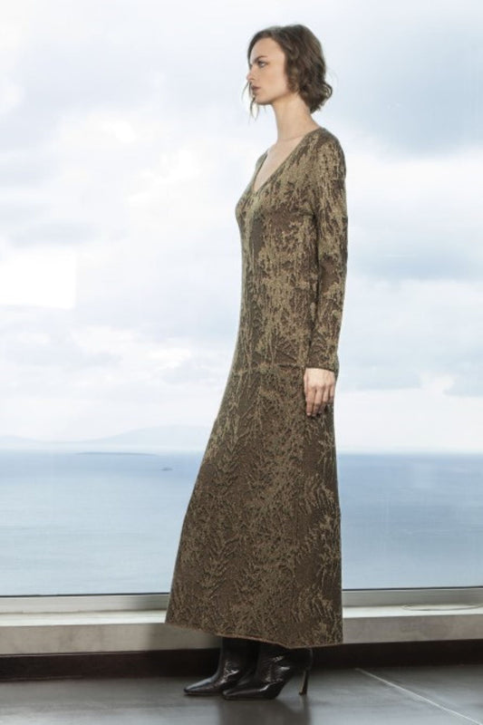 VESTIDO LONGO EM TONS DE VERDE