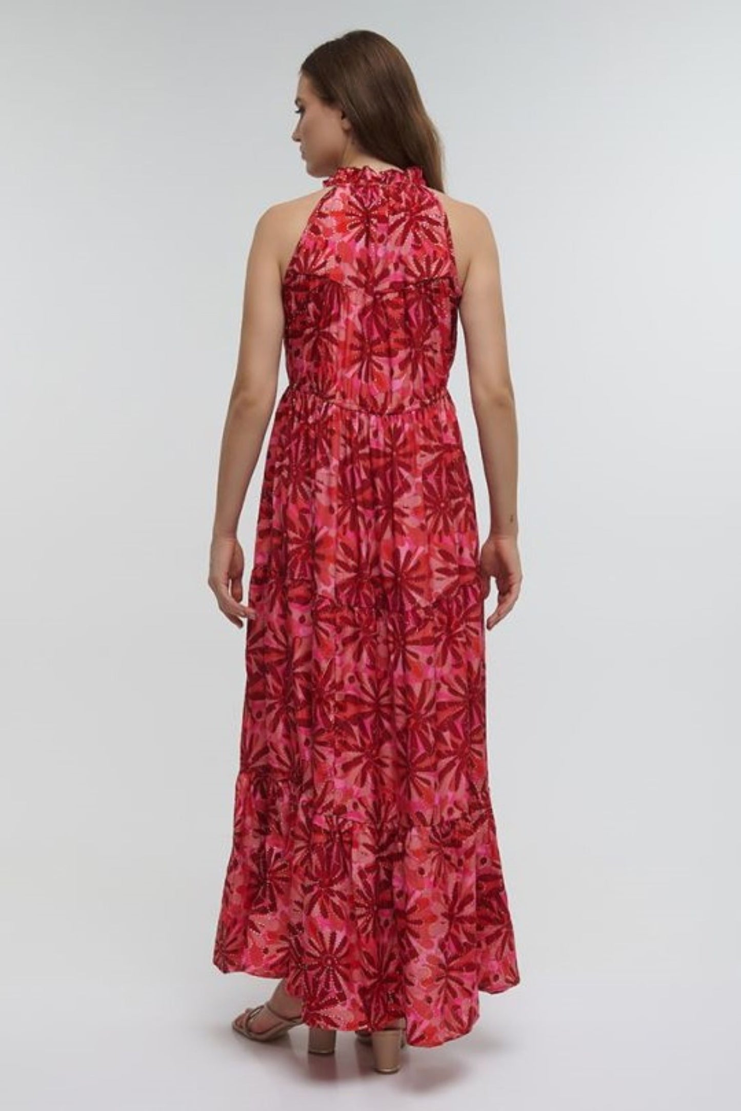 VESTIDO LONGO FLORAL ROSA