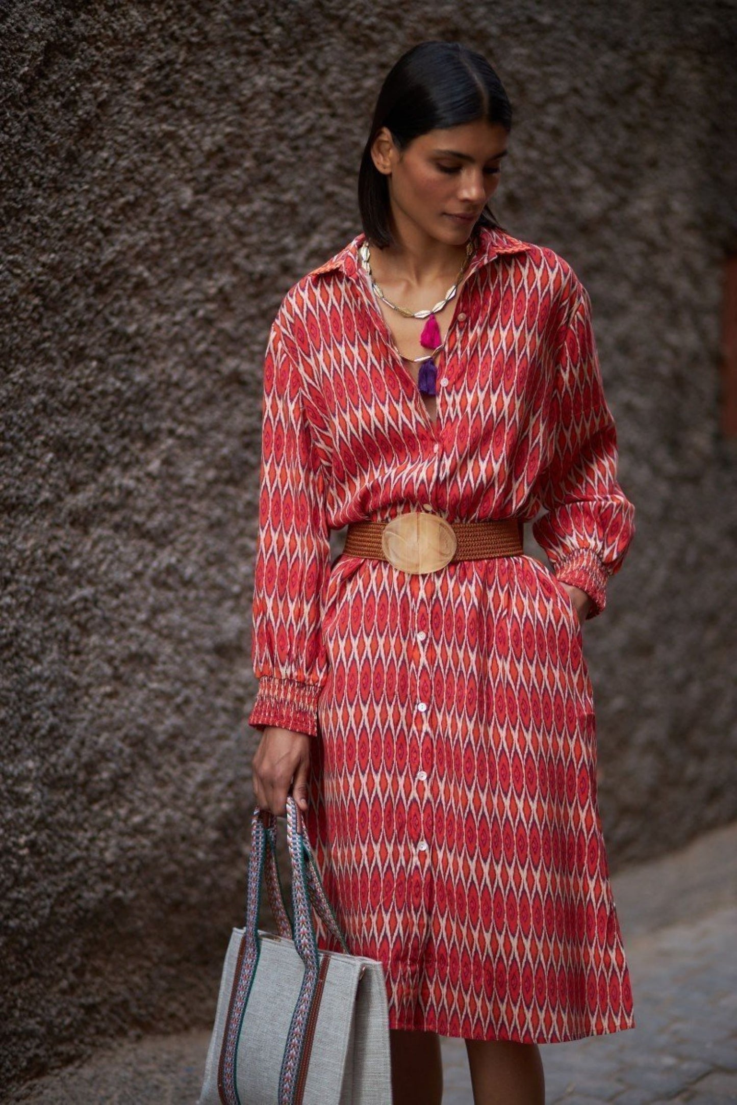 VESTIDO LONGO GEOMÉTRICO