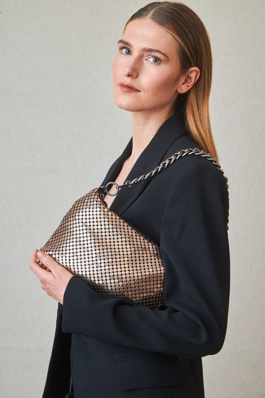 CARTEIRA METALIZADA DOURADA