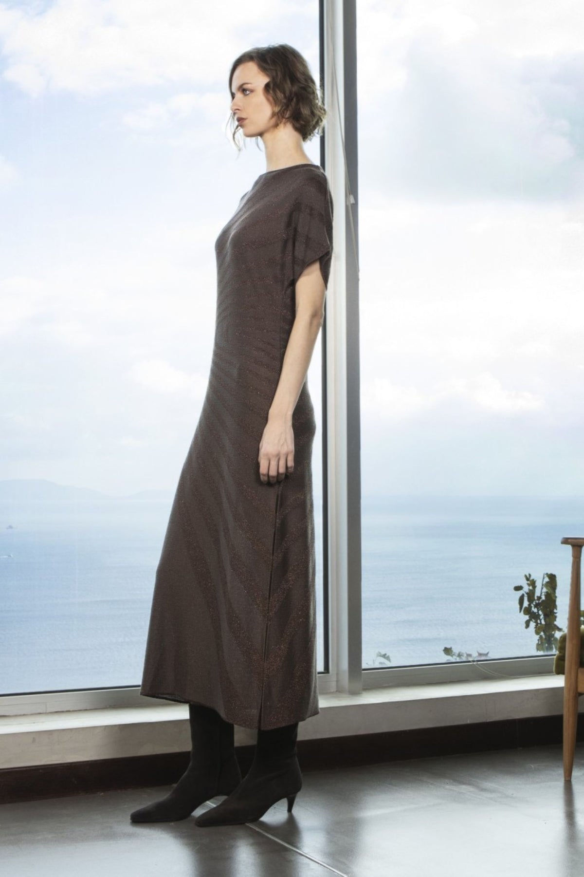 VESTIDO MIDI - LÃ E LUREX