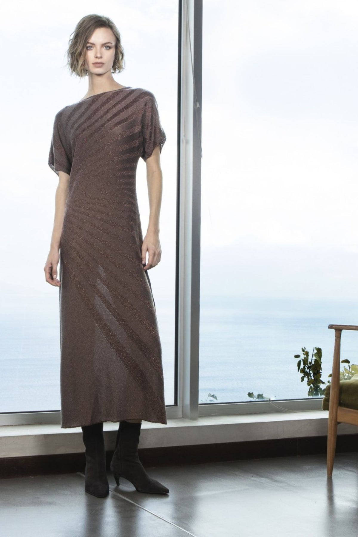 VESTIDO MIDI - LÃ E LUREX
