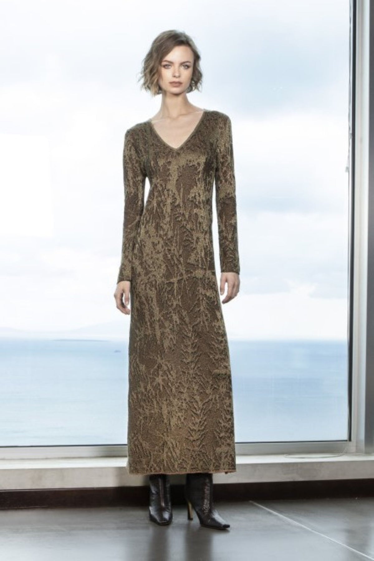 VESTIDO LONGO EM TONS DE VERDE