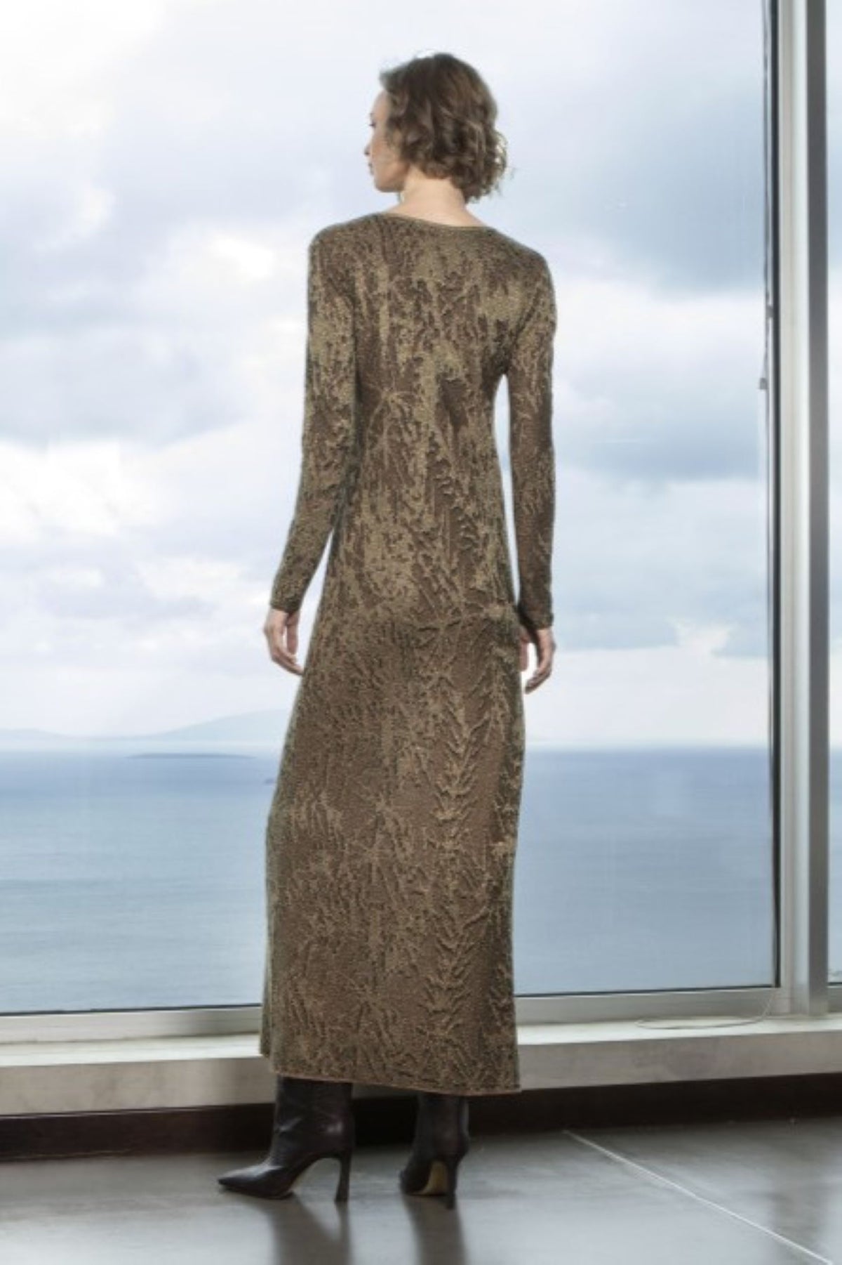 VESTIDO LONGO EM TONS DE VERDE