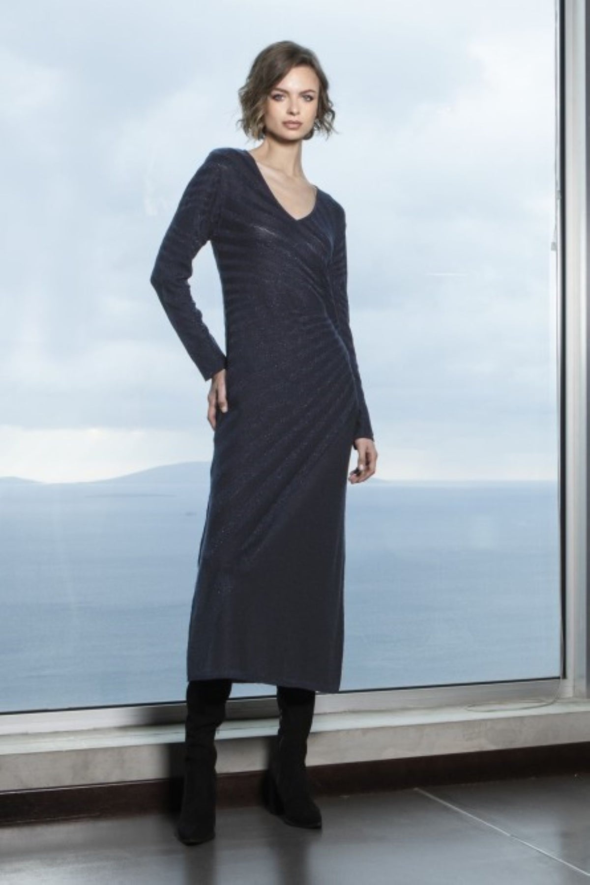 VESTIDO LUREX AZUL