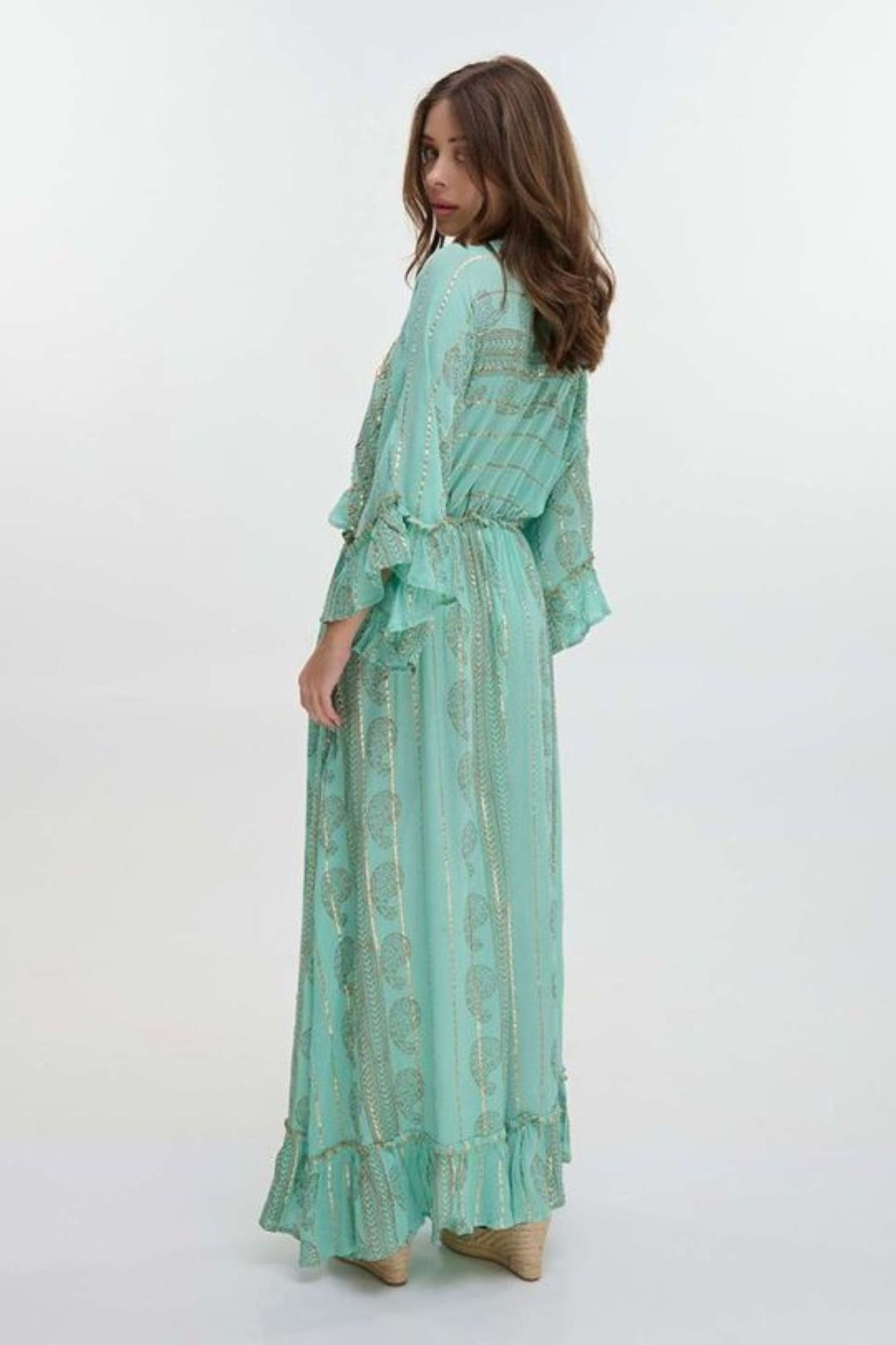 VESTIDO LONGO TURQUESA