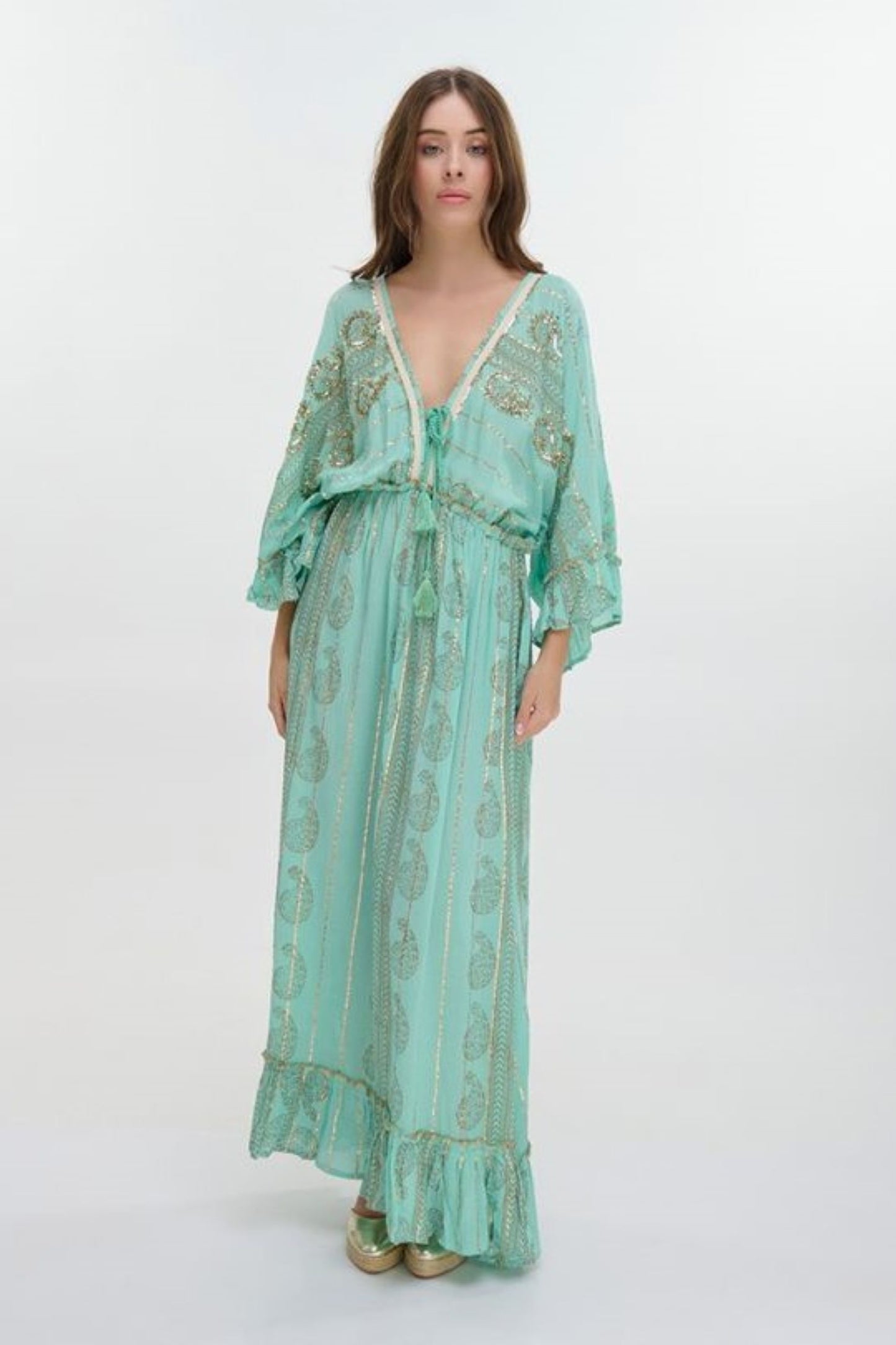 VESTIDO LONGO TURQUESA