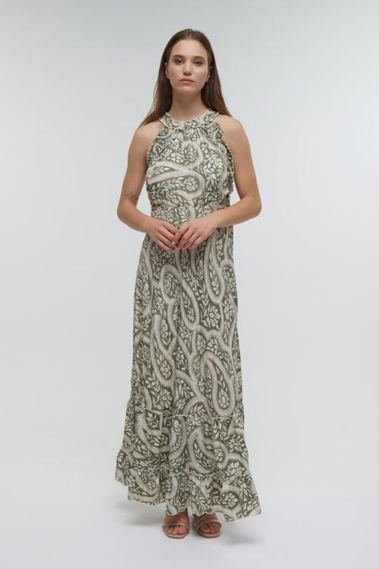 VESTIDO LONGO FLORAL VERDE