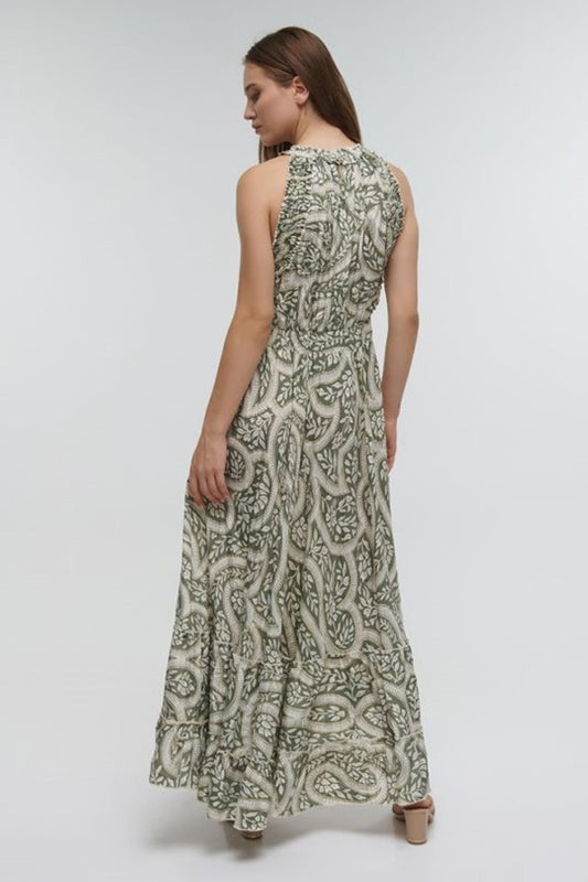 VESTIDO LONGO FLORAL VERDE