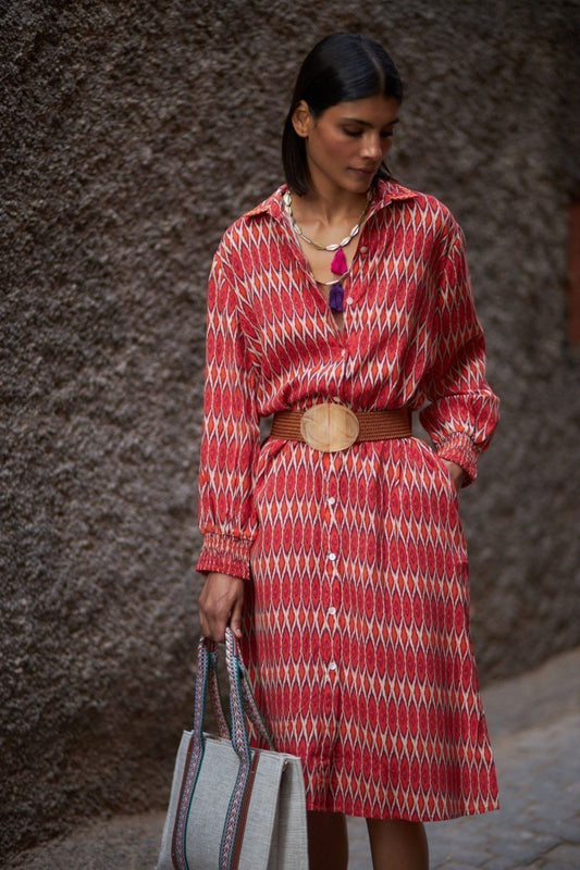 VESTIDO LONGO GEOMÉTRICO