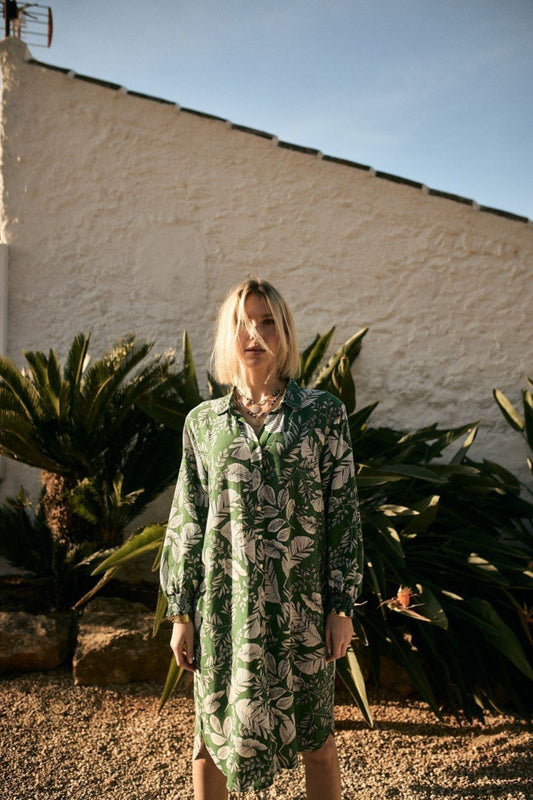 VESTIDO - CAMISA DE FOLHAS
